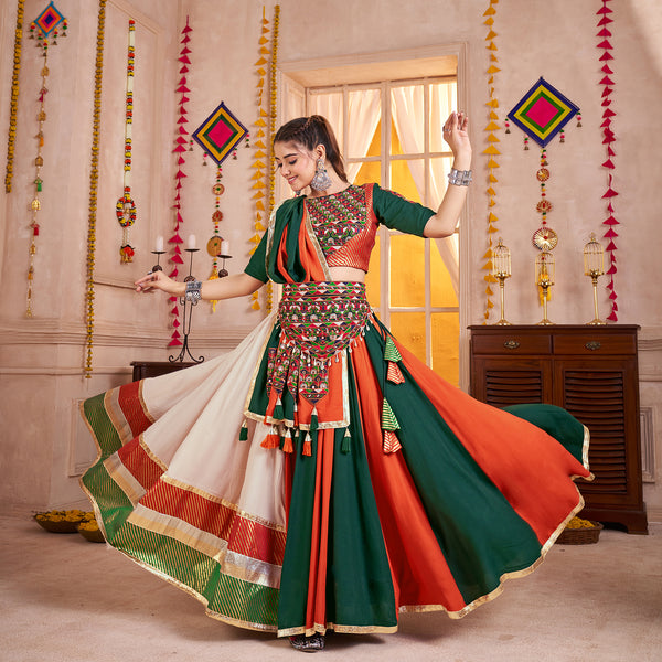 Monjolika Fashion Traditional Style Colorful Viscose Cotton Chaniya Choli Set For Navratri - Distacart