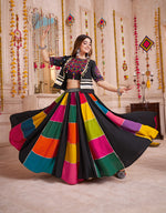Thumbnail for Monjolika Fashion Multicolor Viscose Cotton Navratri Chaniya Choli With Kutchi And Patch Work Jacket