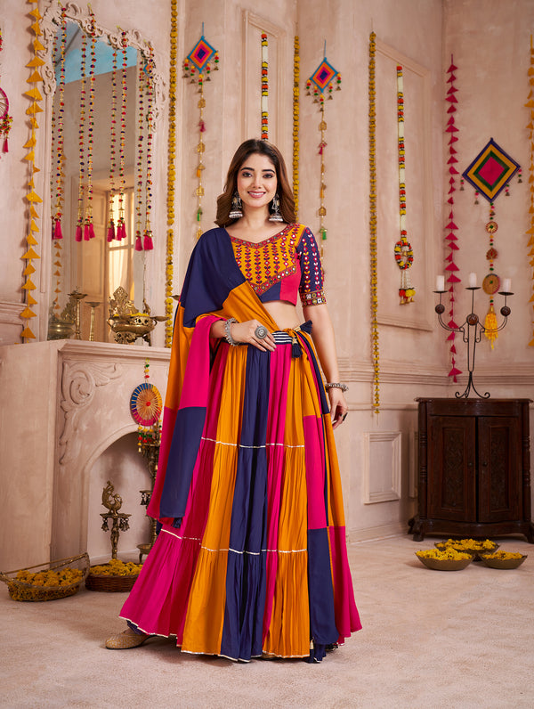 Monjolika Fashion Colorful Designer Viscose Cotton Navratri Chaniya Choli Set