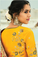 Thumbnail for Monjolika Fashion Multicolor Embroidered Georgette Bandhej Designer Saree