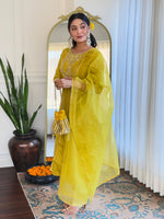 Thumbnail for The52 Beautiful Embroidery Work with Rayon Slub Fabric Straight Kurta, Pant and Dupatta Set