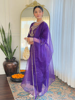 Thumbnail for The52 Beautiful Embroidery Work with Rayon Slub Fabric Straight Kurta, Pant and Dupatta Set