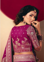 Thumbnail for Monjolika Fashion Viscose Silk Magenta Saree With Rich Zari Weaving & Designer Tassels