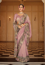 Thumbnail for Monjolika Fashion Silk Blend Silk Saree In Onion Pink With Rich Meenakari Zari Weaving