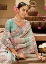 Thumbnail for Monjolika Fashion Silk Blend Silk Saree In Multicolor With Rich Meenakari Zari Weaving
