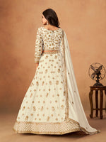 Thumbnail for Monjolika Fashion Embroidered White Organza Trendy Lehenga Choli - Distacart