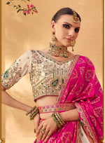 Thumbnail for Monjolika Fashion Multicolor Banarasi Silk Wedding Wear Lehenga With Embroidery Work