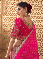 Thumbnail for Monjolika Fashion Onion Pink Banarasi Silk Wedding Wear Lehenga With Embroidery Work