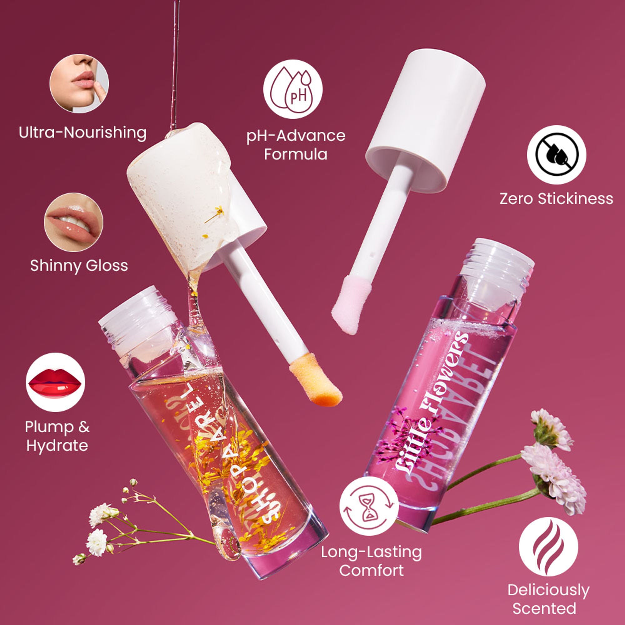 Shopaarel Little Flower Lip Gloss - Bubble - Distacart