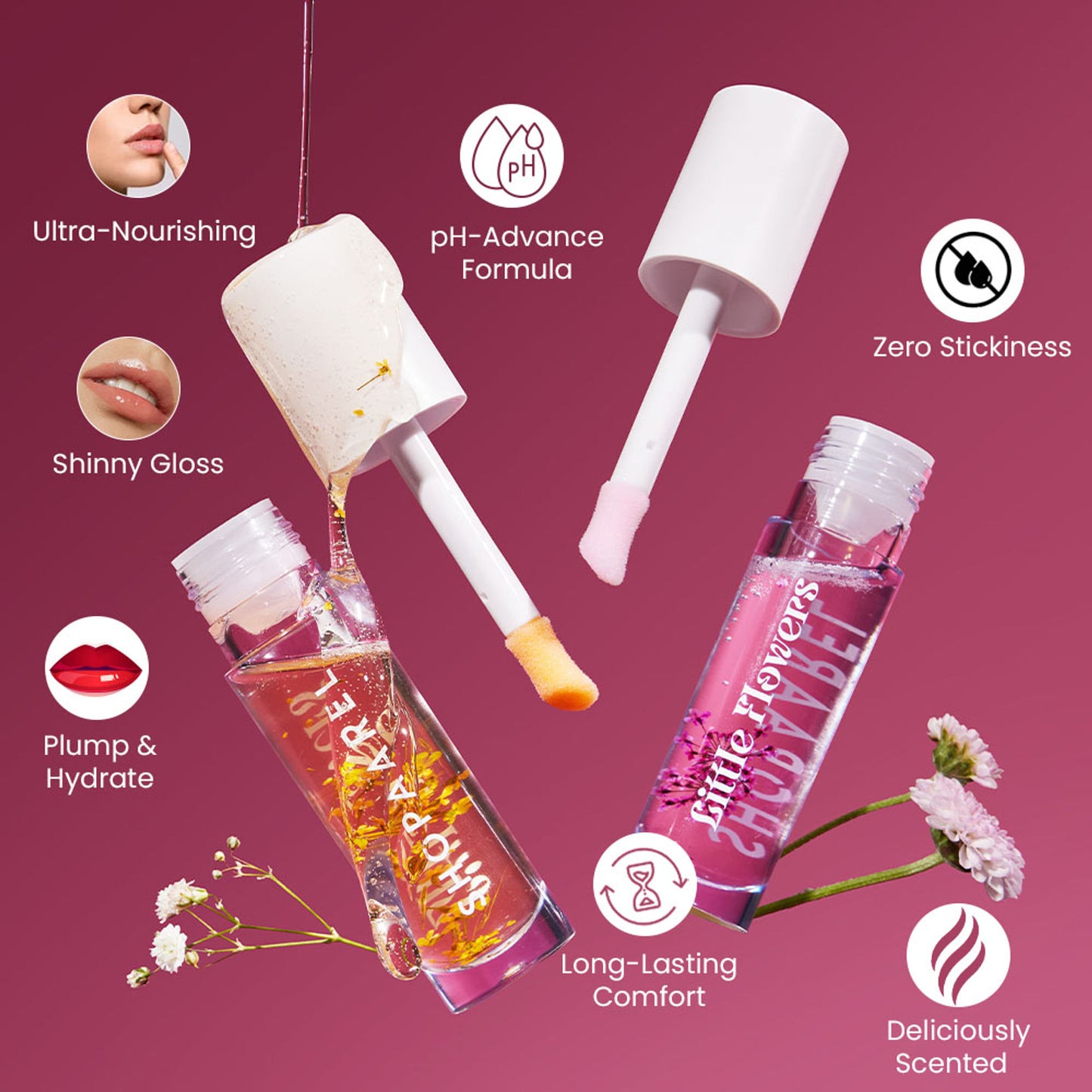 Shopaarel Little Flower Lip Gloss - Delicious - Distacart