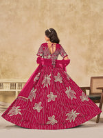 Thumbnail for Monjolika Fashion Hot Pink Embroidered Art Silk Reception Trendy Lehenga Choli