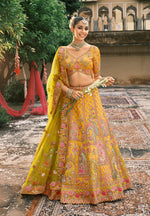 Thumbnail for Monjolika Fashion Mustard Silk Bridal With Sequins And Moti Work Lehenga