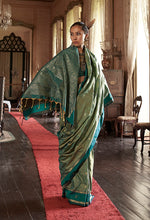 Thumbnail for Monjolika Fashion Sea Green Exclusive Tussar Silk With Elegant Weaving Work Traditional Saree - Distacart