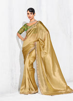 Thumbnail for Monjolika Fashion Golden Fancy Fabric Embroidered Contemporary Saree - Distacart