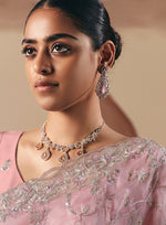 Thumbnail for Monjolika Fashion Embroidered Light Pink Fancy Fabric Party Designer Saree