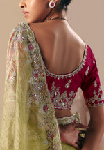 Thumbnail for Monjolika Fashion Embroidered Pear Fancy Fabric Party Designer Saree