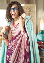 Thumbnail for Monjolika Fashion Georgette Classic Saree with Fancy Work for Ceremonial in Purple