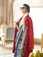 Thumbnail for Monjolika Fashion Georgette Classic Saree with Fancy Work for Ceremonial in Navy Blue