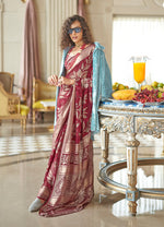 Thumbnail for Monjolika Fashion Georgette Classic Saree with Fancy Work for Ceremonial in Red
