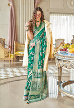 Thumbnail for Monjolika Fashion Georgette Classic Saree with Fancy Work for Ceremonial in Sea Green