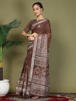 Thumbnail for Astita Cotton Brown Saree