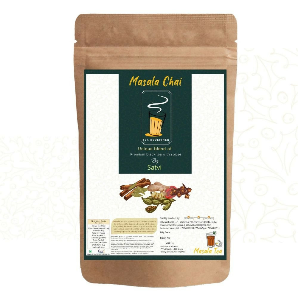 Satvi Wellness Masala Chai | Masala tea | Black tea with spices and herbs | Karak tea - Distacart