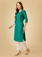 Thumbnail for Jyoti Fashion Women's Rama Cotton Blend Embroidered Kurta Pant Set - Distacart