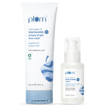 Thumbnail for Plum Niacinamide Facewash and Face Serum Combo for Brightening Skin Fades Blemishes & Hydrates - Distacart