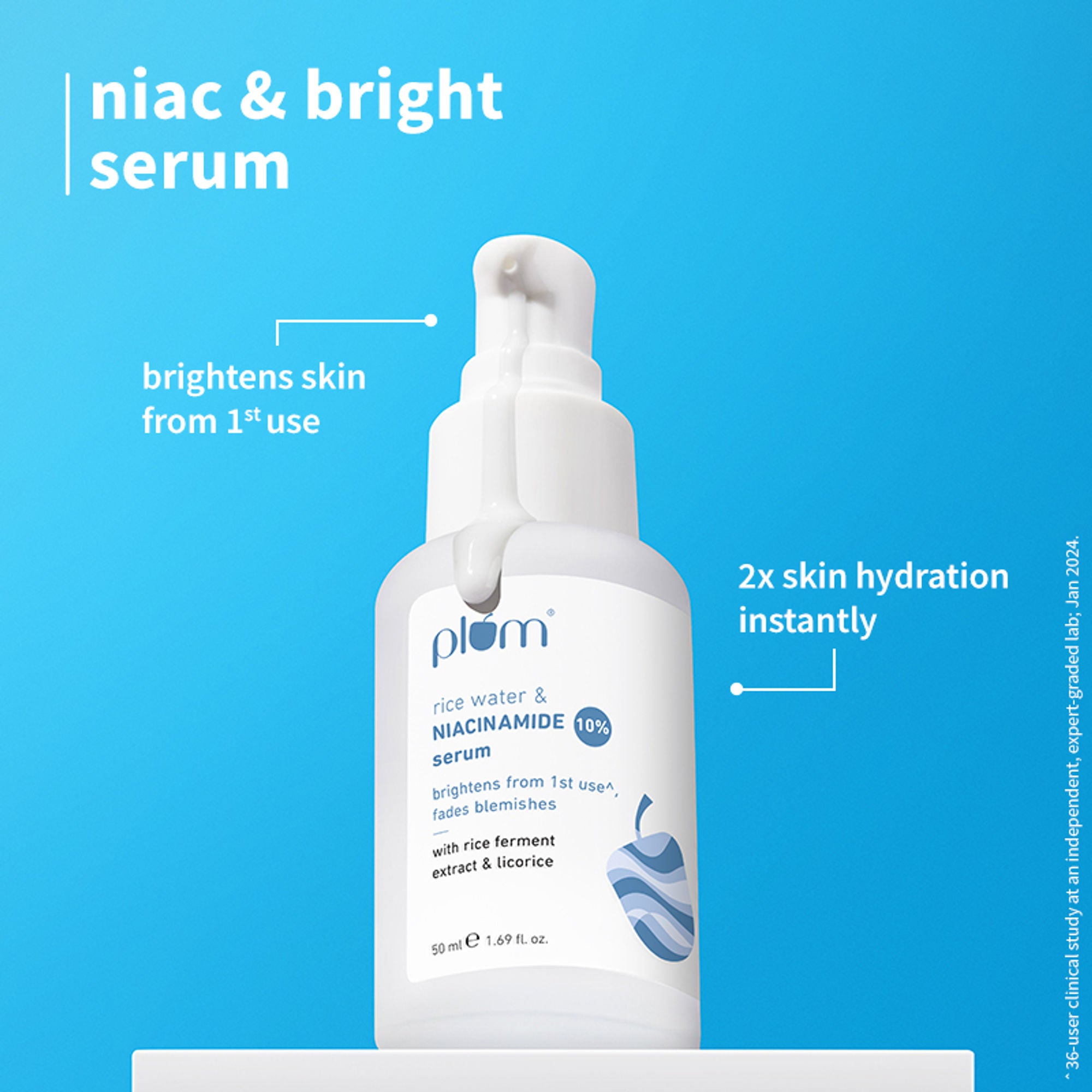 Plum Niacinamide Facewash, Toner & Face Serum Combo Tightens Pore, Fades Blemishes & Hydrates - Distacart