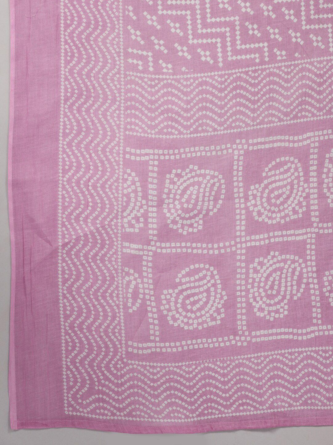 Ode by House of Pataudi Printed Notched Neck Pure Cotton Kurta With Trousers & Dupatta - Distacart