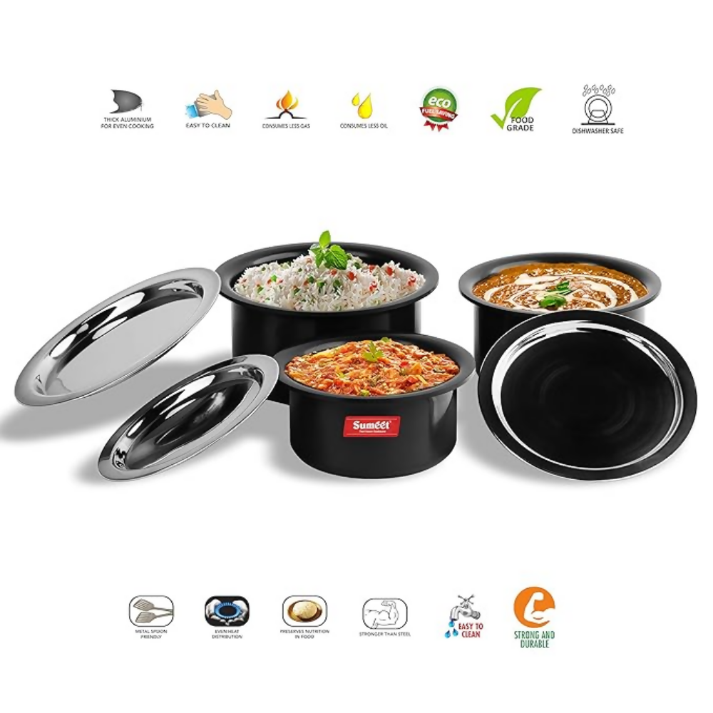 Sumeet Aluminium Cookware Set With Lid - Dista