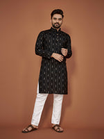 Thumbnail for Anaita Black Embroidered Cotton Straight Kurta - Distacart