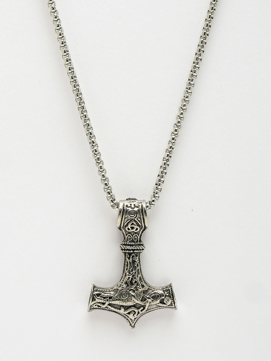 NVR Men's Silver-Plated Stainless Steel Pendant with Chain - Distacart