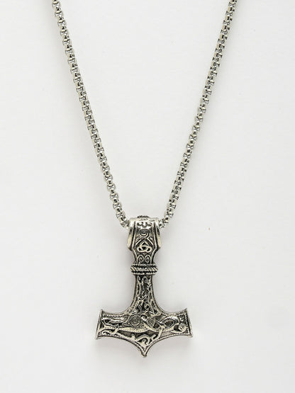 NVR Men's Silver-Plated Stainless Steel Pendant with Chain - Distacart