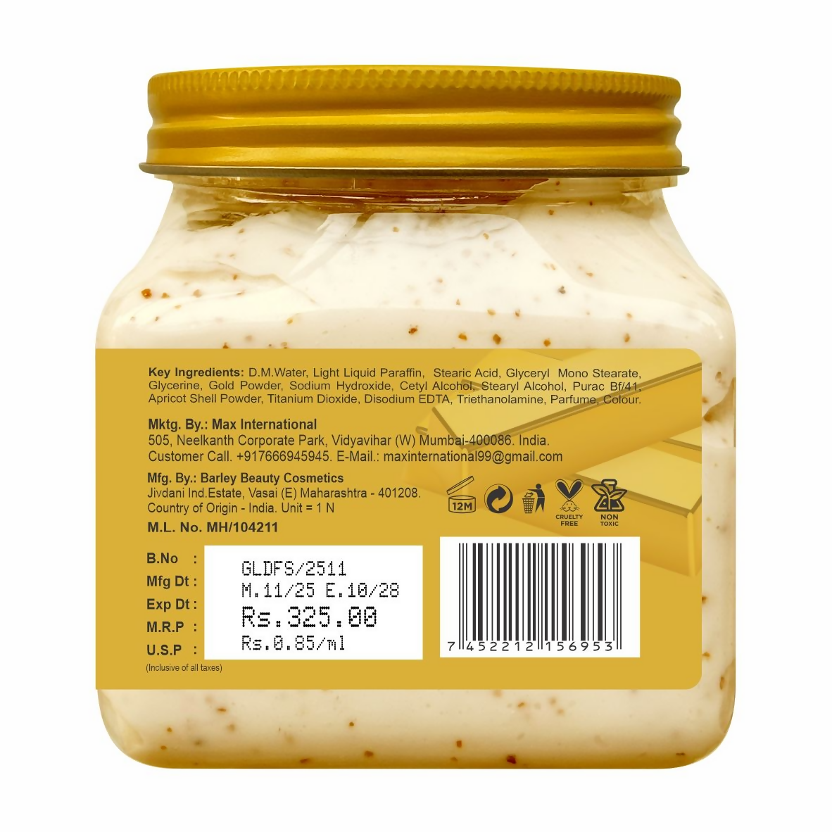 Jeva Gold Scrub - Skin Polishing & Glow Enhancing Gel - Dista