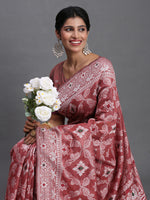 Thumbnail for Astita Linen Cotton Peach Saree
