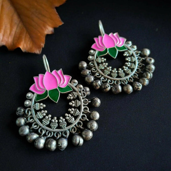 Joban Fashion Women Pink Meenakari Flower Print Ethnic Trendy Stud Earring - Distacart