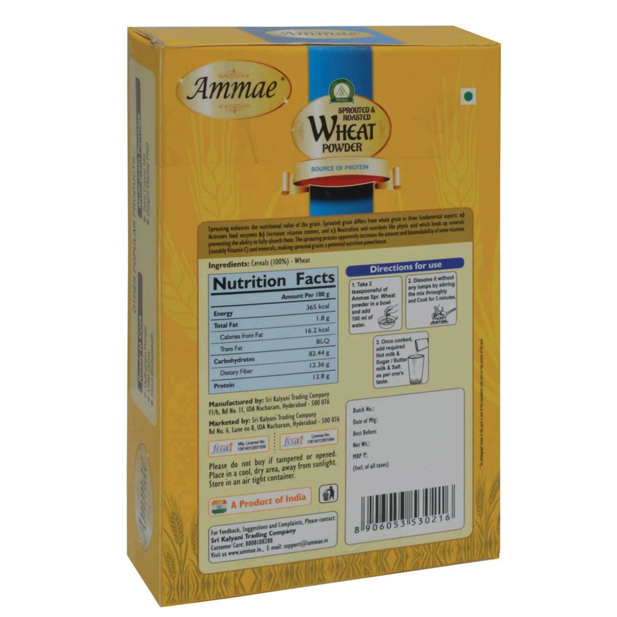 Ammae Sprouted and Roasted Wheat Powder Instant Mix - Distacart