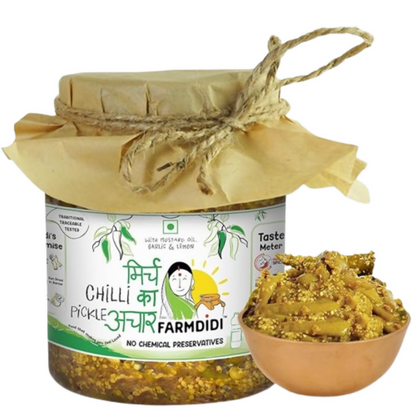 FarmDidi Spicy Green Chilli Pickle - Spicy - Distacart