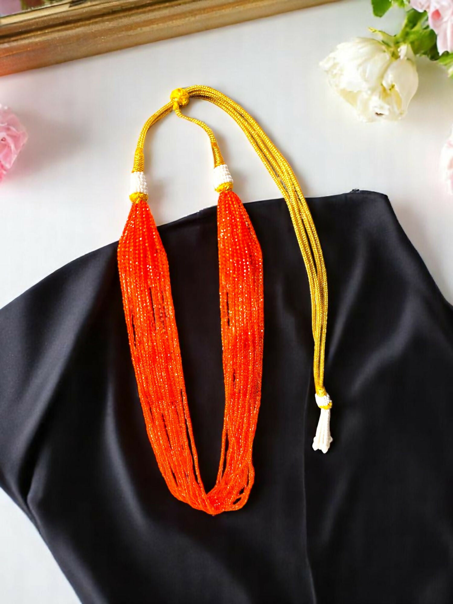 Inhanns Crystal Beads Luxe Edition – Multi-Layered Necklace - Orange - Distacart