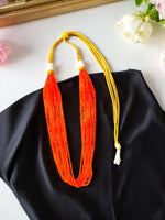 Thumbnail for Inhanns Crystal Beads Luxe Edition – Multi-Layered Necklace - Orange - Distacart