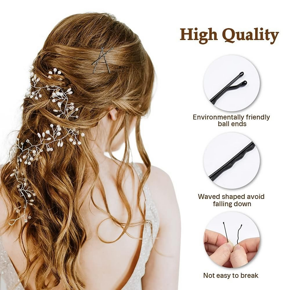 Bronson Professional Bobby Hair Pins Big Thick Black Ball Tip Metal - Dista