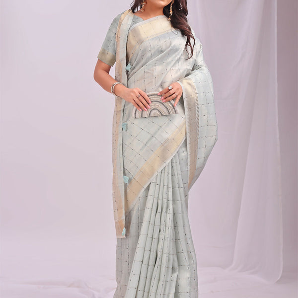 Astita Organza Sky Blue Saree