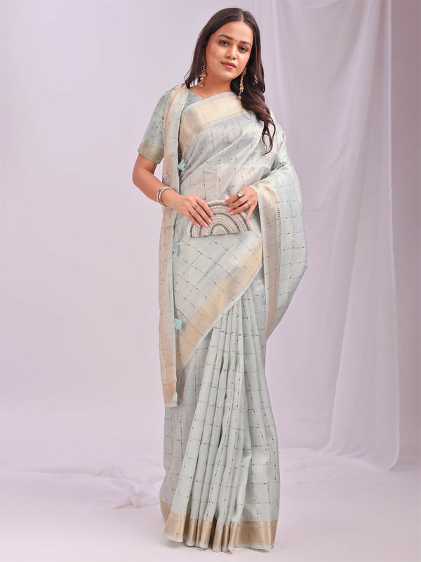 Astita Organza Sky Blue Saree