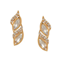 Thumbnail for Boat Shaped Earrings with Diamond in Gold (Gold) - Ruby Raang - Distacart