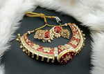 Thumbnail for Jewel City Luxurious Red Kundan Choker Necklace Set - Traditional Indian Handcrafted Gold-Plated Jewelry with Earrings
