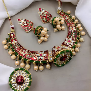Jewel City Indian Gold Plated Meenakari Kundan Traditional Choker Bridal Necklace Jewelry - Distacart