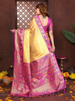Thumbnail for Aastha Fashion Yellow Tissue Silk Weaving Saree - Distacart