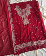 Thumbnail for KC New Georgette Short Salwar Kameez Pakistani Style Red - Dista