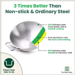 Thumbnail for The Indus Valley TurboCuk Tri-ply Stainless Steel Cookware Set: 3L Kadai with Lid + 1.4L Fry Pan, Premium Quality, 3 Layer Thick Body, 100% Toxin-free, Non-stick, Induction & Gas